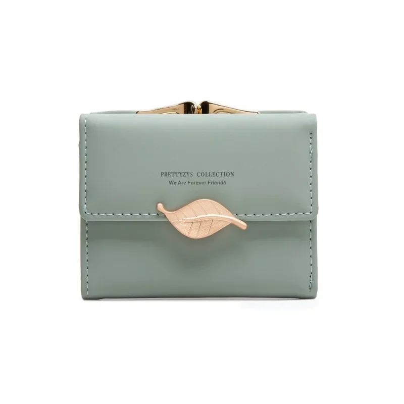 Новая Внешнеторговая Женская Короткая Маленькая сумочка Простая Модная сумка с пряжкой в виде листа, Трехстворчатая Сумка, модная Портативная сумка