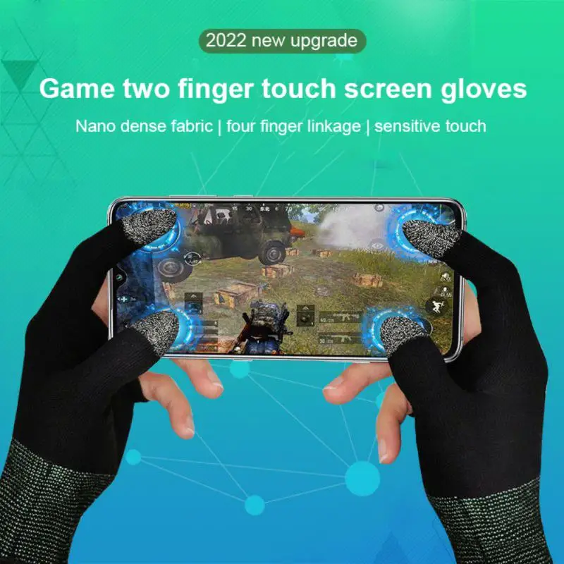 1-10 шт. Игровые нарукавники для двух пальцев, перчатки для мобильных игр, защищающие от пота, сенсорные накладки для пальцев, бесшовные для мобильных игр