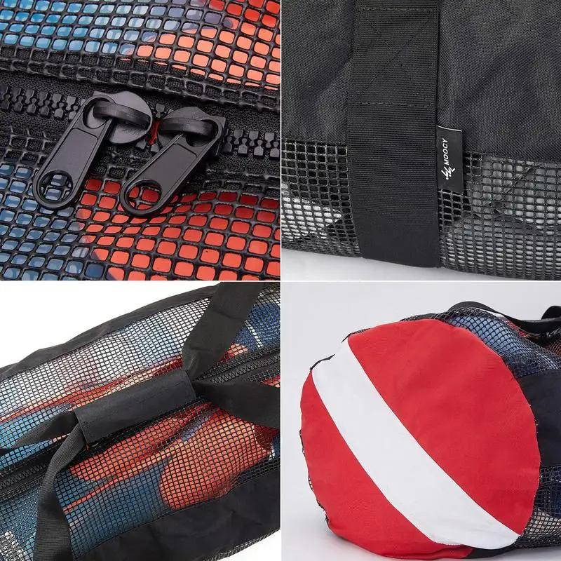 Сверхпрочная сетчатая спортивная сумка для дайвинга, спортивная пляжная сумка для хранения с плечевым ремнем для подводного плавания, сноркелинга, плавания, серфинга