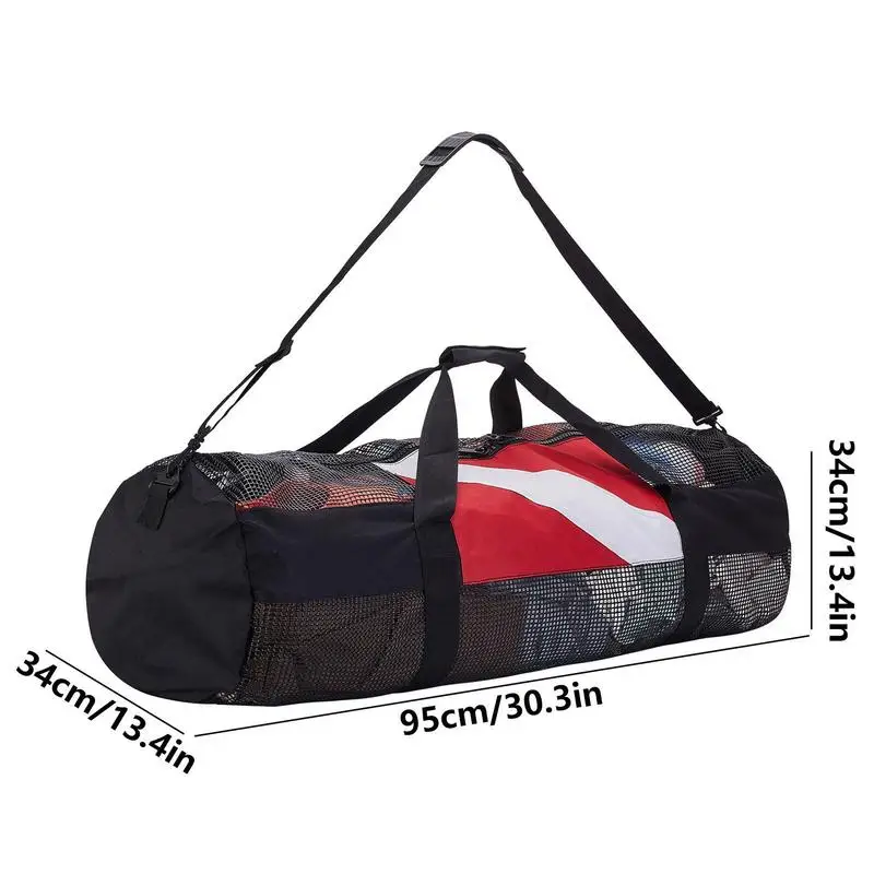 Сверхпрочная сетчатая спортивная сумка для дайвинга, спортивная пляжная сумка для хранения с плечевым ремнем для подводного плавания, сноркелинга, плавания, серфинга