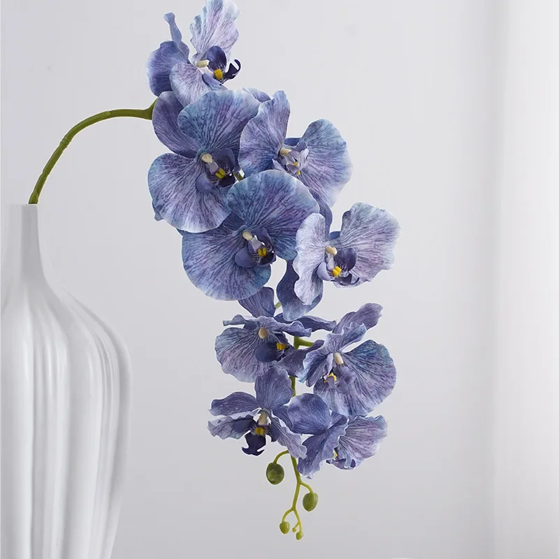 9 головок больших искусственных цветов Орхидеи в европейском ретро стиле Мотылек Бабочка Орхидеи Украшение для дома Свадебной вечеринки искусственный шелк Флорес