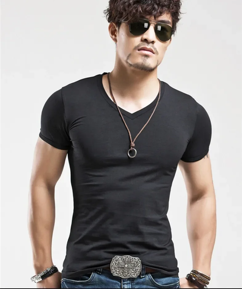 Мужская футболка с короткими рукавами B1812, черные колготки, мужские футболки, одежда для фитнеса для мужчин