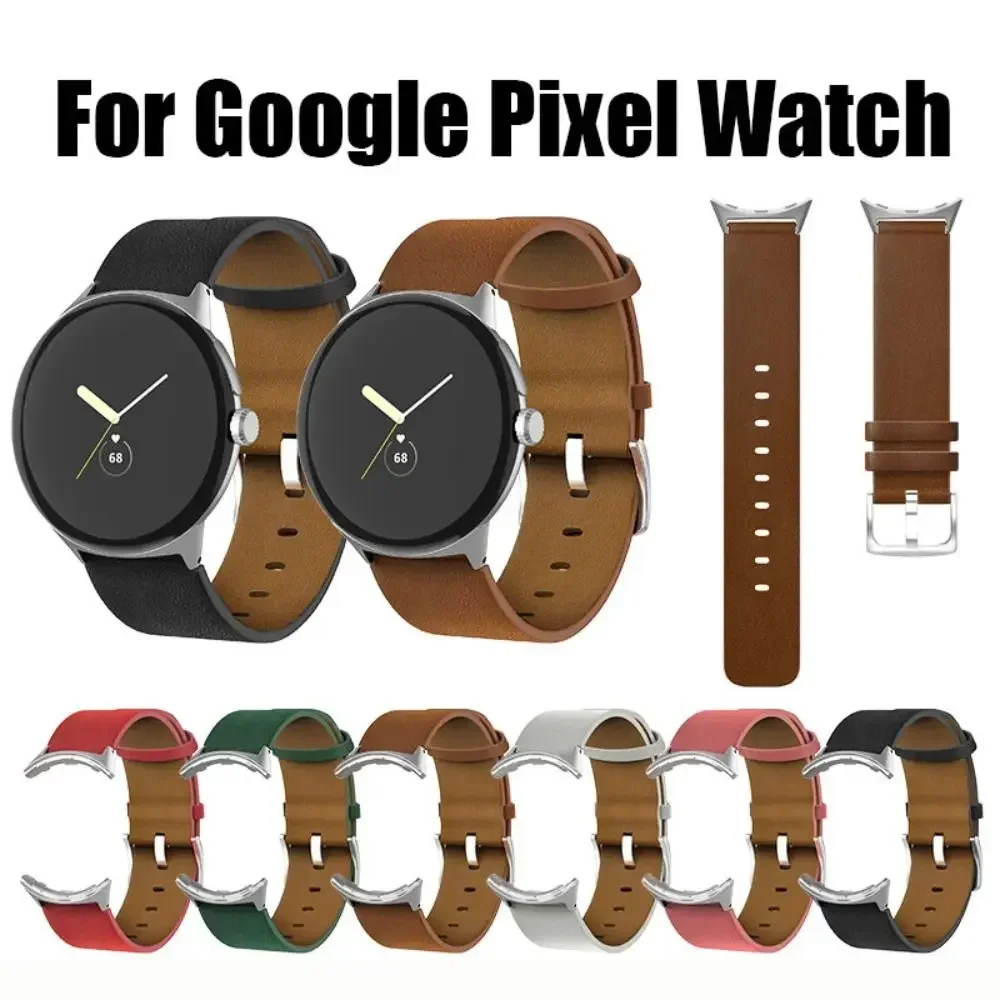Ремешок для часов из натуральной Кожи Для Google Pixel Watch С Крючком И Пряжкой, Кожаный Ремешок-Браслет для Замены Ремешка для Часов из Искусственной Кожи