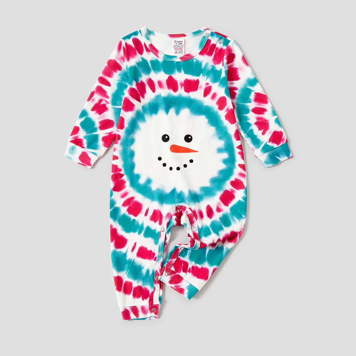 Семейные Комплекты Красочных Пижам с Принтом Рождественского Снеговика PatPat (Огнестойкие)