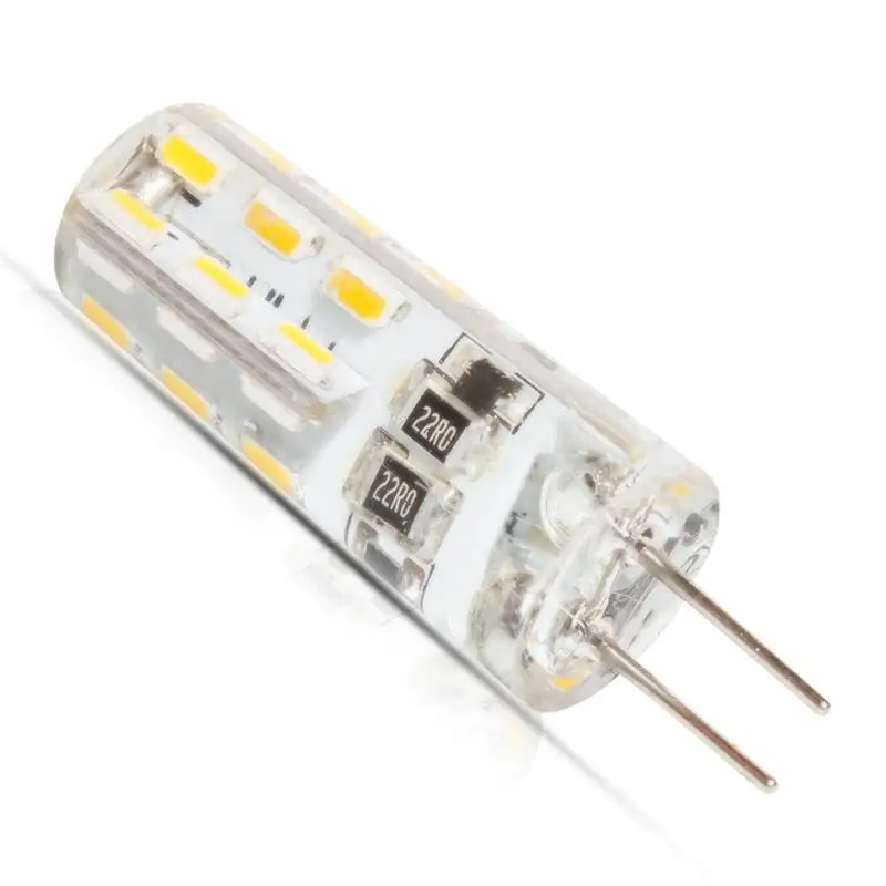 G4 DC12V 2 Вт светодиодная лампа 24 светодиода SMD 3014 светодиодная кукурузная лампа для хрустальной лампы светодиодные прожекторные лампы теплый холодный белый