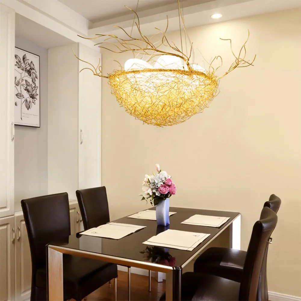 Потолочная люстра Led Bird Nest для гостиной, кухонный остров, восточная лампа, промышленные Винтажные подвесные светильники в стиле лофт с птицами
