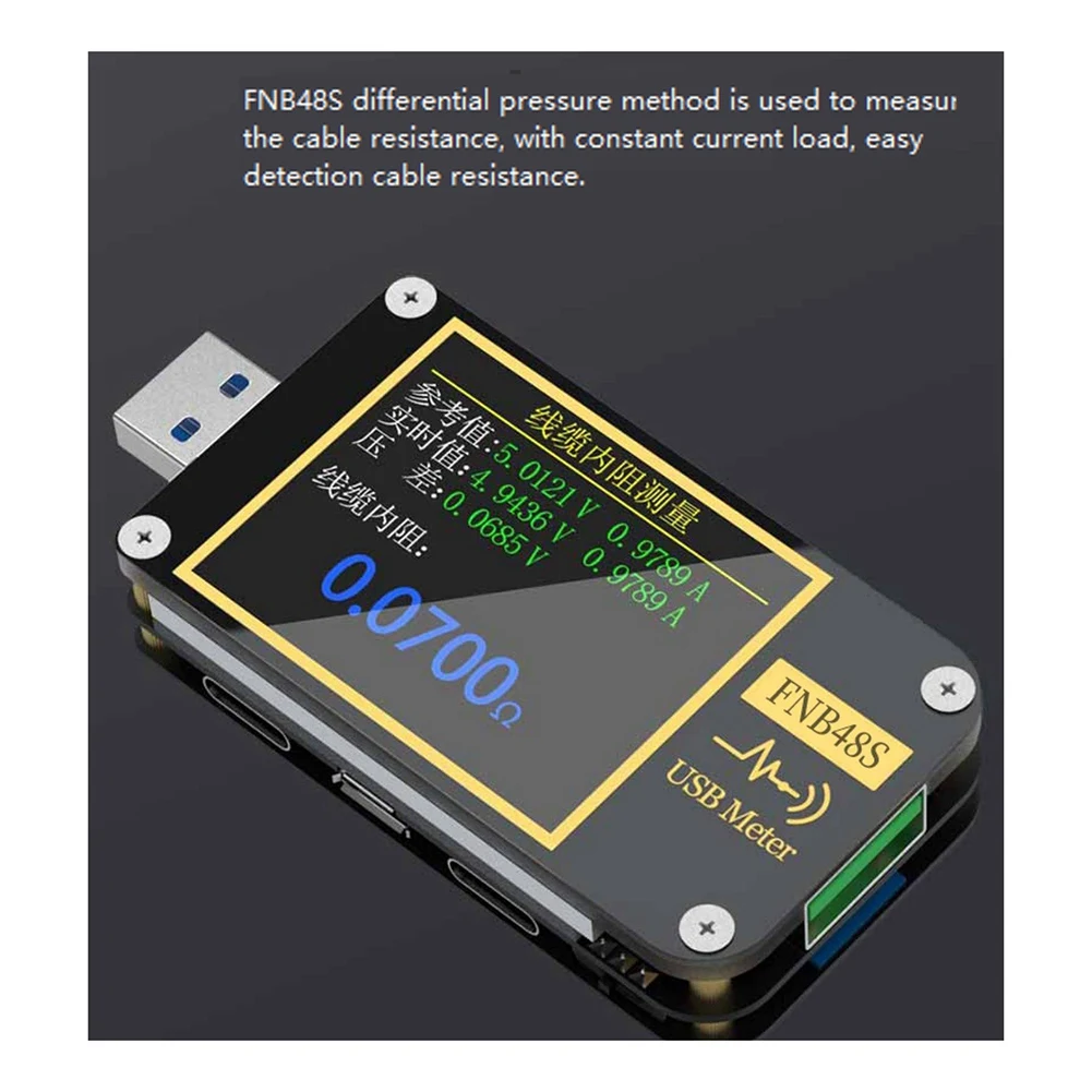 FNB48S USB-тестер емкости напряжения, измеритель тока, монитор, анализатор мощности, Инструменты для тестирования без Bluetooth