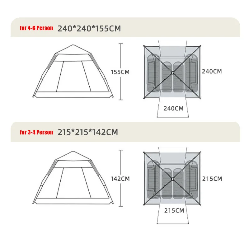 Складная палатка с быстрооткрывающейся сумкой из дышащей москитной сетки, двухслойная палатка, водонепроницаемый навес от солнца с расширенным балконом