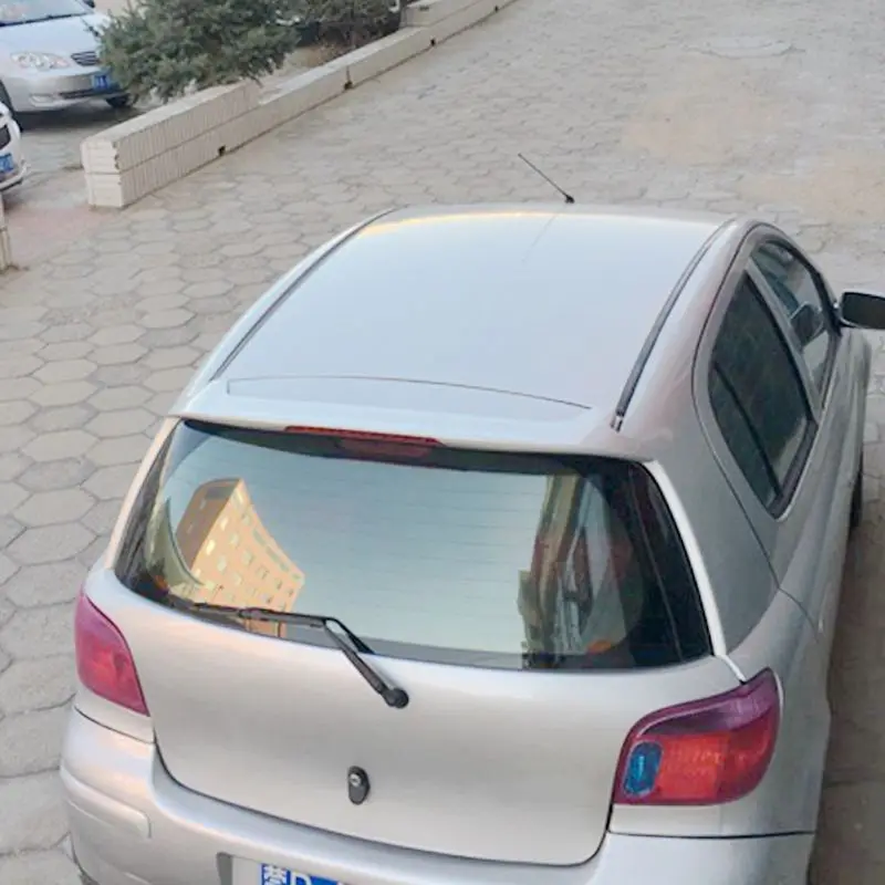 Материал ABS Грунтовка заднего крыла автомобиля из углеродного волокна Внешний вид Глянцевый черный неокрашенный задний спойлер для Toyota Echo Vitz 2002-2011