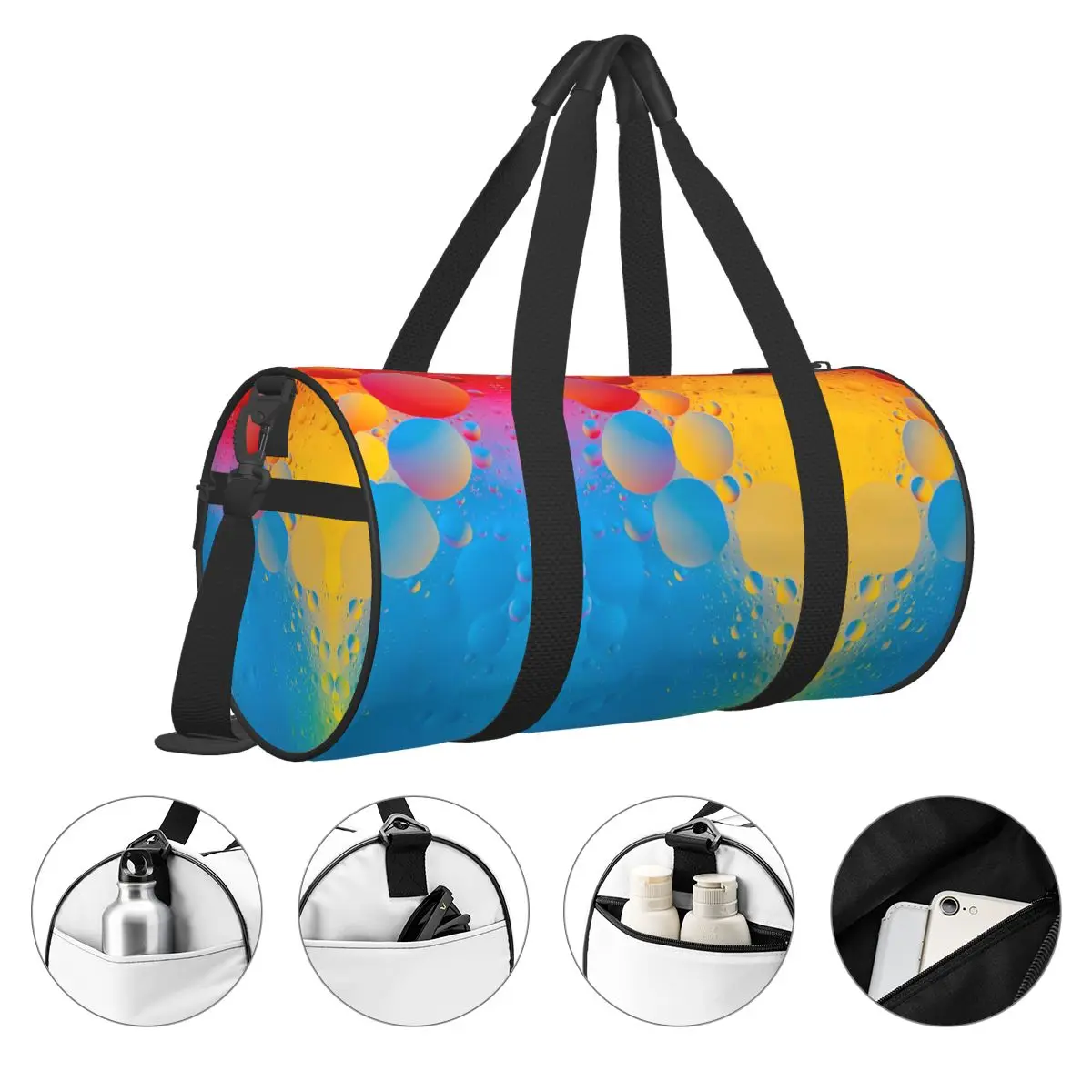 Красочные пузыри 4К Спортивные сумки красочные граффити багаж спортивная сумка с обувью забавные сумки пару дизайн водонепроницаемый фитнес-сумка
