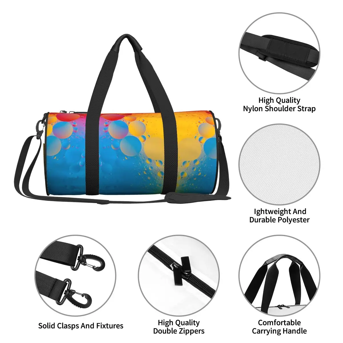 Красочные пузыри 4К Спортивные сумки красочные граффити багаж спортивная сумка с обувью забавные сумки пару дизайн водонепроницаемый фитнес-сумка