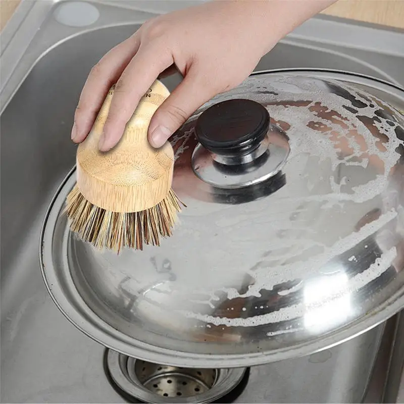 Щетка для мытья посуды, мини-щетка для бытовой уборки, Бамбуковая щетка для мытья посуды, прочная щетка, кухонные щетки для посуды