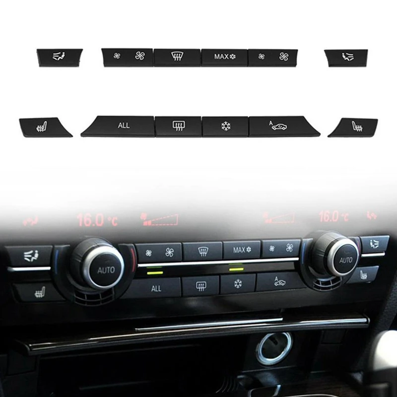 24шт Колпачки для кнопок, Комплект переключателей обогревателя A/C, Панель для BMW F07 GT/F10/F11 F01/F02