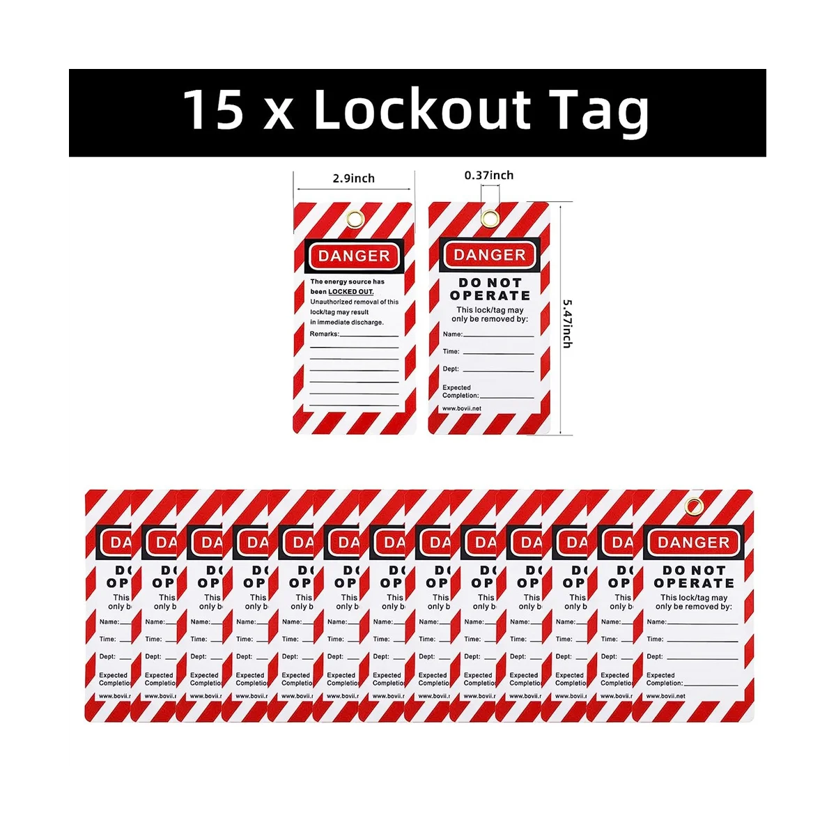 Комплект для разметки блокировки -Бирка для разметки блокировки, Нейлоновый галстук, Нейлоновая сумка для хранения, Навесной замок RedSafety, Замки для разметки блокировки (Красный комплект)