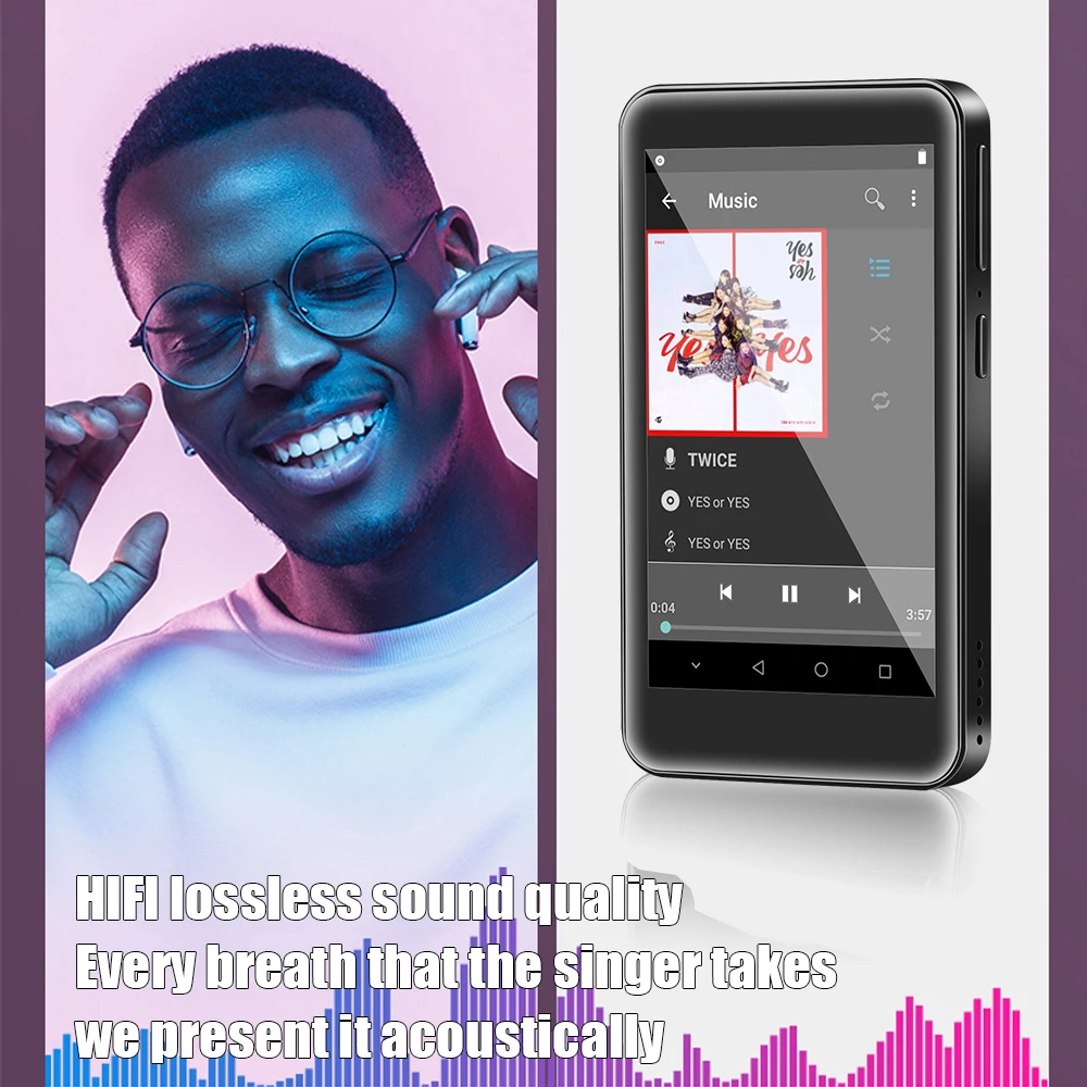Музыкальные плееры MP3 с сенсорным экраном 3,6 дюйма MP4, Bluetooth, Wi-Fi, MP3-плееры с поддержкой потоковой передачи Spotify Android на иврите