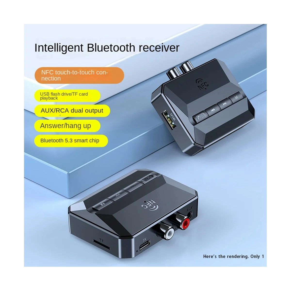 Bluetooth 5.3 Аудиоприемник USB U Для Воспроизведения С Диска Беспроводной Адаптер R/L 2 RCA/3,5 мм AUX/Оптический Разъем для Автомобильного Комплекта Динамик