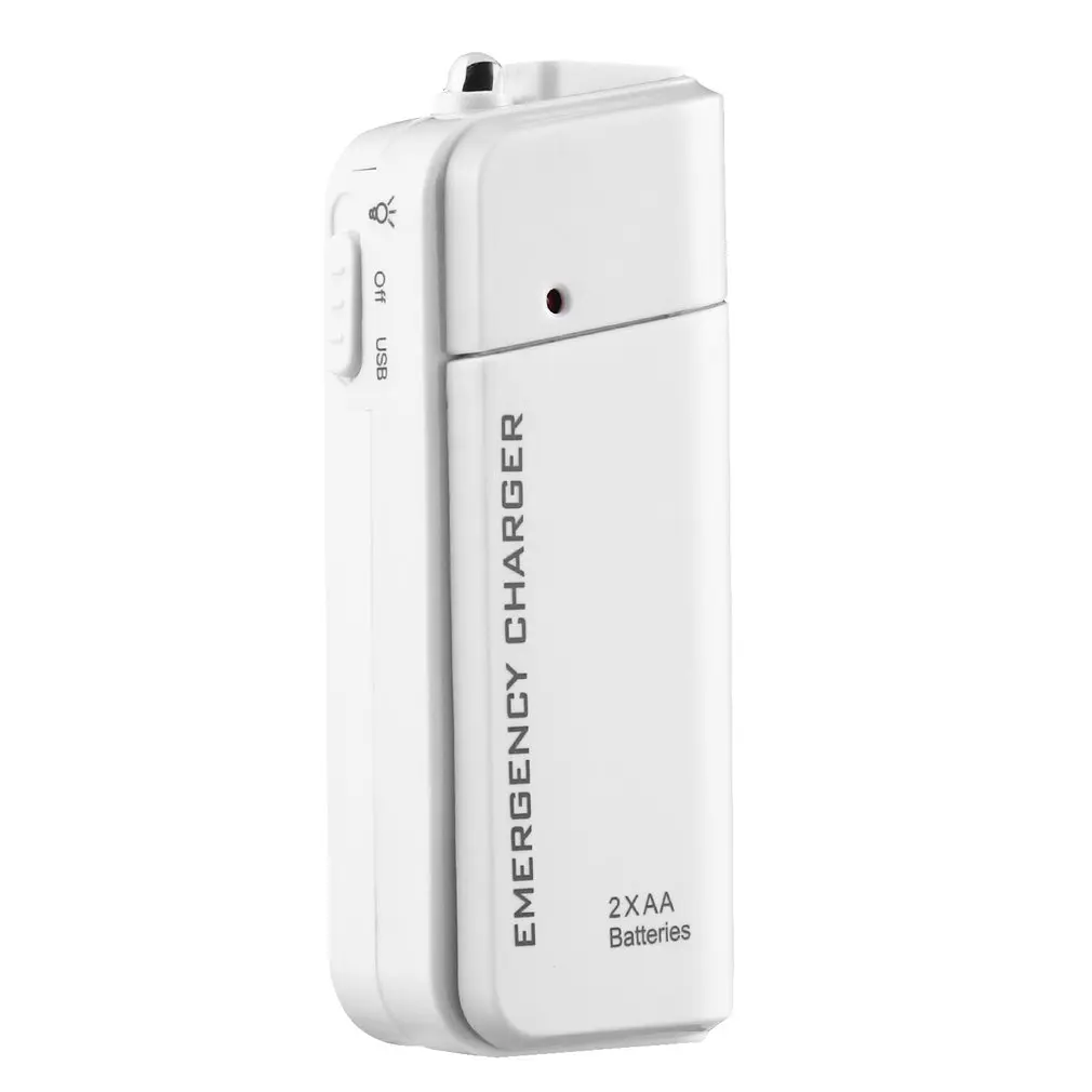 Универсальный портативный USB Аварийный удлинитель аккумулятора 2 АА Зарядное Устройство Блок питания для iPhone Мобильный телефон MP3 MP4 Белый