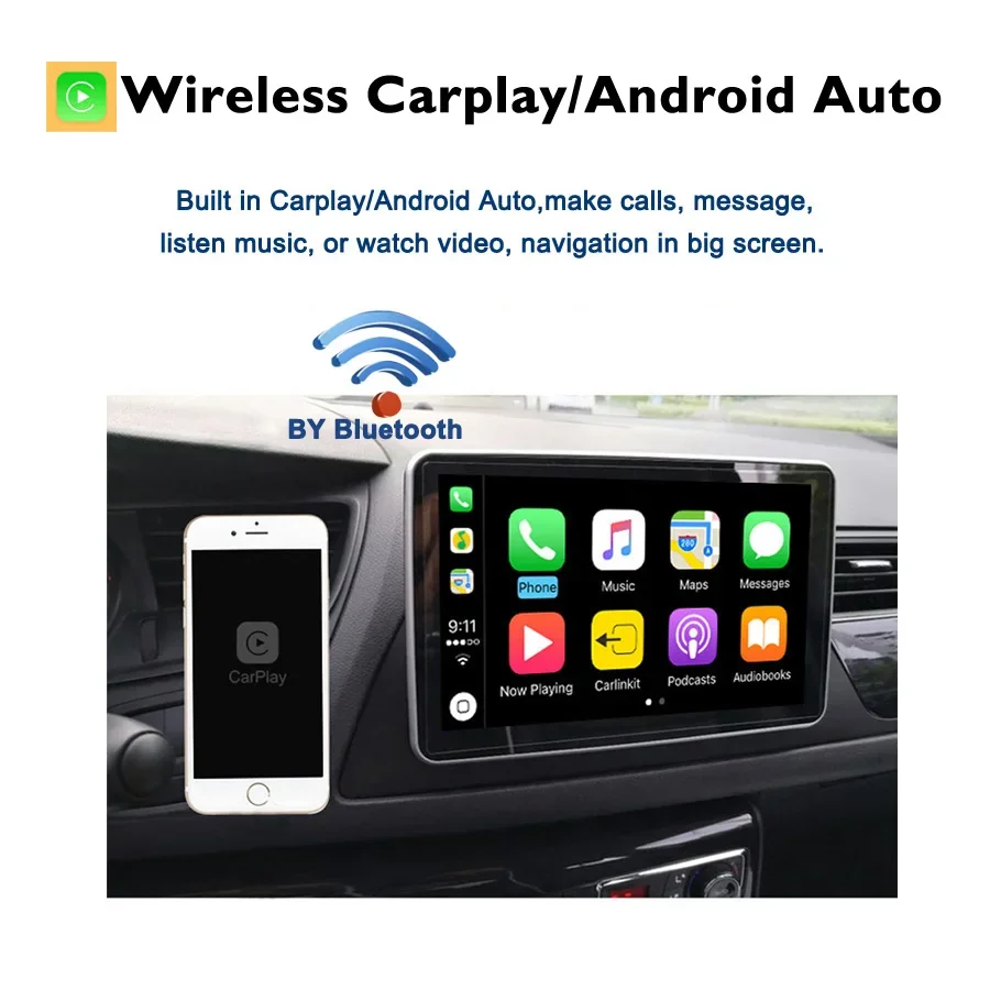 4G SIM Автомобильный DVD-плеер Беспроводной Carplay Auto Android 13,0 8G + 256G GPS Карта RDS Радио wifi Bluetooth Для VW BORA 2012-2014 2015