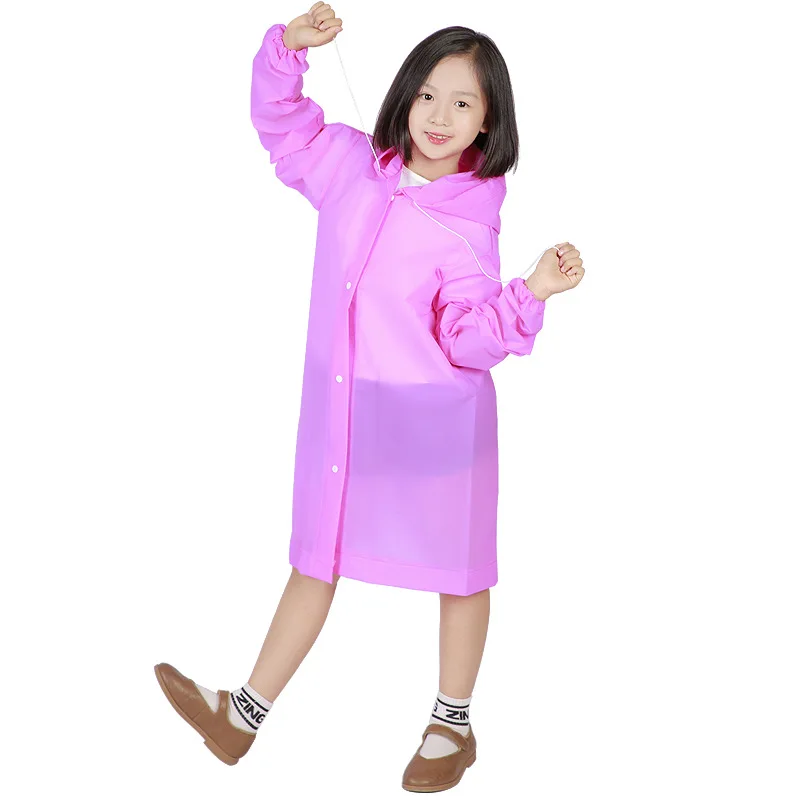 Детский плащ из ЭВА, Многоразовый прозрачный модный дождевик с капюшоном Для девочек и мальчиков, милый дождевик для прогулок на свежем воздухе.