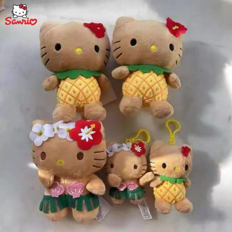 Оригинальная гавайская плюшевая кукла Hello Kitty Игрушки Аниме Мультфильм Брелок Sanrio Лимитированная Кукольная сумка Плюшевый кулон Плюшевый Подарок для девочек