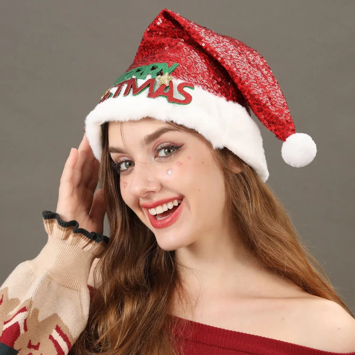 Рождественские шляпы, женские костюмы Для девочек, реквизит для фотосессии, духи, фестиваль дизайна с бабочкой из Лося, Красно-белые Шляпы, Аксессуары для волос, украшения