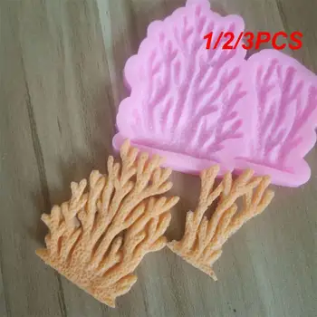 1/2 / 3ШТ Силиконовая форма Aouke из эпоксидной смолы в форме коралла, украшение для выпечки торта, пудинг, Морская серия Coral