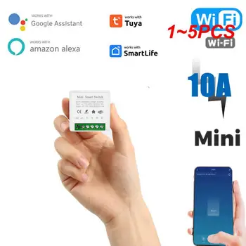 1 ~ 5ШТ Tuya 16A Mini Wifi Smart Switch Light Поддерживает 2-полосный модуль автоматизации управления синхронизацией Приложение для Alexa Home
