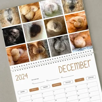 1 Штука Забавного Кошачьего Календаря - Забавный Подарок - Календарь Кошачьих Ягодиц На 2024 год Из Бумаги Необычные Подарки Кошке- - Кошачьи Яички - Белый Слон