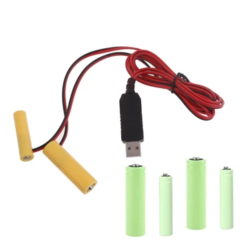 1 в 2 Батарейных Отсекателях AAA + AA USB-Кабель Питания Заменит 3x1,5 В Батарейки AAA + AA для Электрических Игрушечных Часов Со Светодиодной Подсветкой
