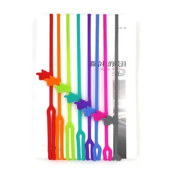 1 шт. Силиконовая закладка для пальцев разного цвета, закладки в стиле резинового ремешка для галстука, Книжный маркер, держатель для чтения страниц, Закладка
