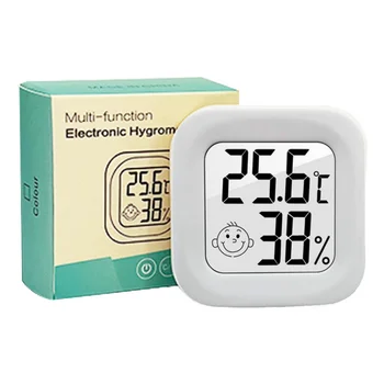 1 шт. Цифровой термометр 43x43 мм, электронный гигрометр, Цифровой дисплей для домашнего салона, спальни, измерения температуры в помещении