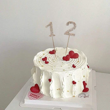 1 шт. Цифровые украшения для торта на день рождения, блестящий сплав, горный хрусталь, Золотые Серебряные торты, десерт, украшение для свадебной вечеринки