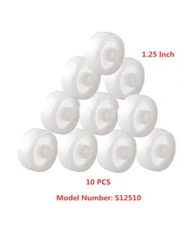 (10 Упаковок) 1,25-Дюймовый Одноколесный Светло-белый Полипропиленовый Пластик Небольшого размера Диаметром 30 мм С Гладким Цельным Шкивом Откидной Кровати
