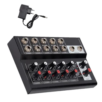 10-канальный микшерный пульт, Цифровой аудиомикшер для записи караоке-микрофона DJ в прямом эфире, контроллер микрофона-штепсельная вилка европейского стандарта