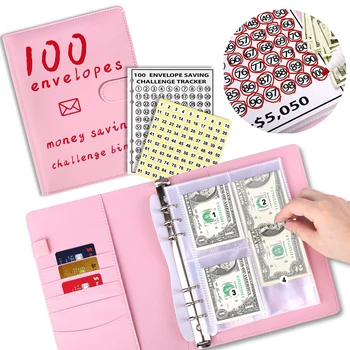 100 Конверт Money Saving Challenge Binder Set Fun budget binder сумка для хранения книг заполнение наличных замена бюджетной сберегательной коробки