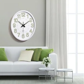 12-Дюймовые кварцевые часы, пылезащитные Простые часы, Часы для дома и украшения, пластиковые настенные часы, подвесные светящиеся настенные часы, бесшумные