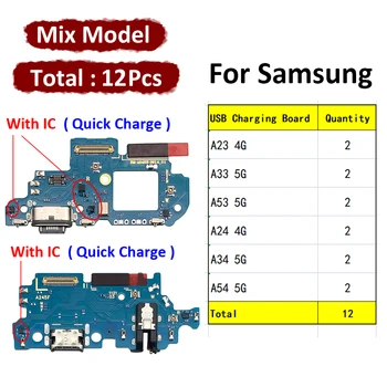 12 шт. Новый Для Samsung A23 A33 A53 A24 A34 A54 4G 5G USB Зарядная Плата Порт Док-станция Зарядное Устройство Разъем Гибкий Кабель