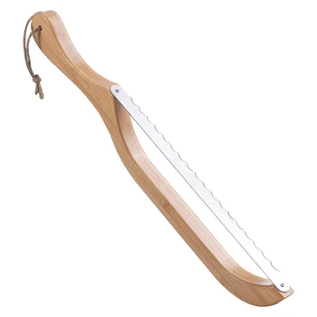 15,8-дюймовый Деревянный нож для нарезки хлеба с деревянной ручкой, Хлеборезка для домашнего хлеба на закваске, Хлеборезка