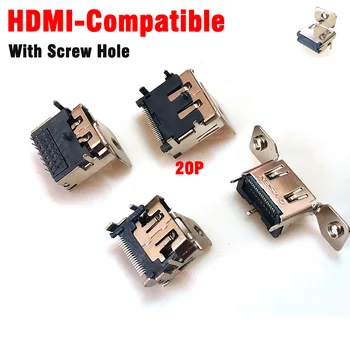 1шт 19 Контактный 20 Контактный Разъем HDMI Интерфейсный разъем 180 90 Градусов С отверстием для винта Фиксированные Отверстия для винта Штекер HDMI