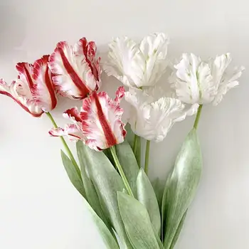 1шт искусственный цветок 68 см, имитирующий цветок, сгибаемый, Нежный 3D попугай, тюльпан, реалистичный искусственный цветок для дома