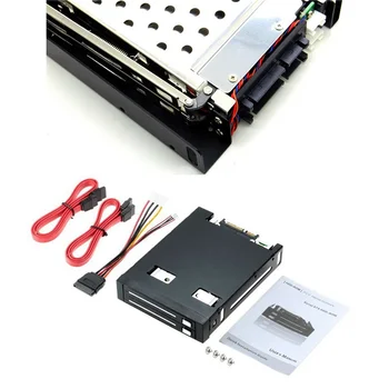 2,5-дюймовый SSD-накопитель для жесткого диска Лоток для жесткого диска с 2 отсеками Корпус гибкого диска SATA Корпус для извлечения жесткого диска
