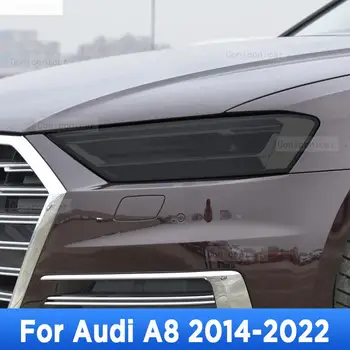 2 Шт Защитная Пленка Для Автомобильных Фар, Самовосстанавливающаяся Прозрачная Черная Наклейка Из ТПУ Для Audi A8 D4 D5 2014-2020 Аксессуары