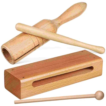 2 комплекта деревянного блока и ручного трубчатого ударного инструмента с молотками, образовательный инструмент