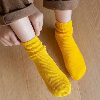 2 пары детских носочков для пола Плюс бархатные носки со средней трубкой, зимние носки, хлопчатобумажные носки, мягкие толстые осенне-зимние носки