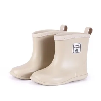 2022 Новые детские непромокаемые ботинки для девочек и мальчиков, непромокаемые ботинки до щиколотки, водонепроницаемая обувь с круглым носком, мягкая резиновая обувь для малышей
