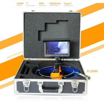 23-миллиметровая головка камеры, 7-дюймовый ЖК-дисплей Компактная и простая в использовании камера для контроля слива канализационных труб Для контроля слива трубопровода