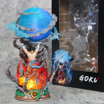 23 см Dragon Ball Goku GK Аниме Фигурки Genki Bomb Светящаяся Супер Сайя аниме Фигурка Модель Статуя Кукла Коллекция Игрушек Подарок