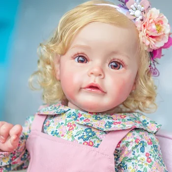 24-дюймовый готовый размер куклы-Реборна, уже раскрашенные наборы, очень реалистичный ребенок с тканевым телом и волосами у корней на руках