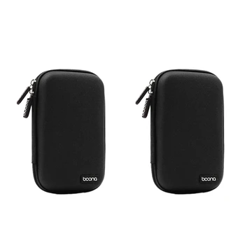 2X Портативная водонепроницаемая сумка BOONA для хранения 2,5-дюймового мобильного жесткого диска, источника питания, USB-накопителя, гарнитуры для передачи данных, черного цвета