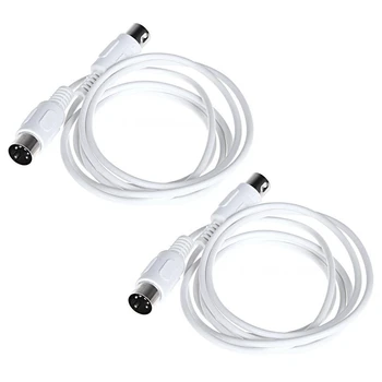 2X Удлинительный кабель с 5-контактным разъемом MIDI DIN от мужчины к мужчине /9,8 ФУТОВ белого цвета